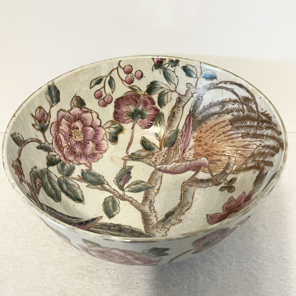 Toyo Trading Co Ornate Decorative Centerpiece Bowl Texture Gold Accent 3.5x8" - Picture 4 of 13